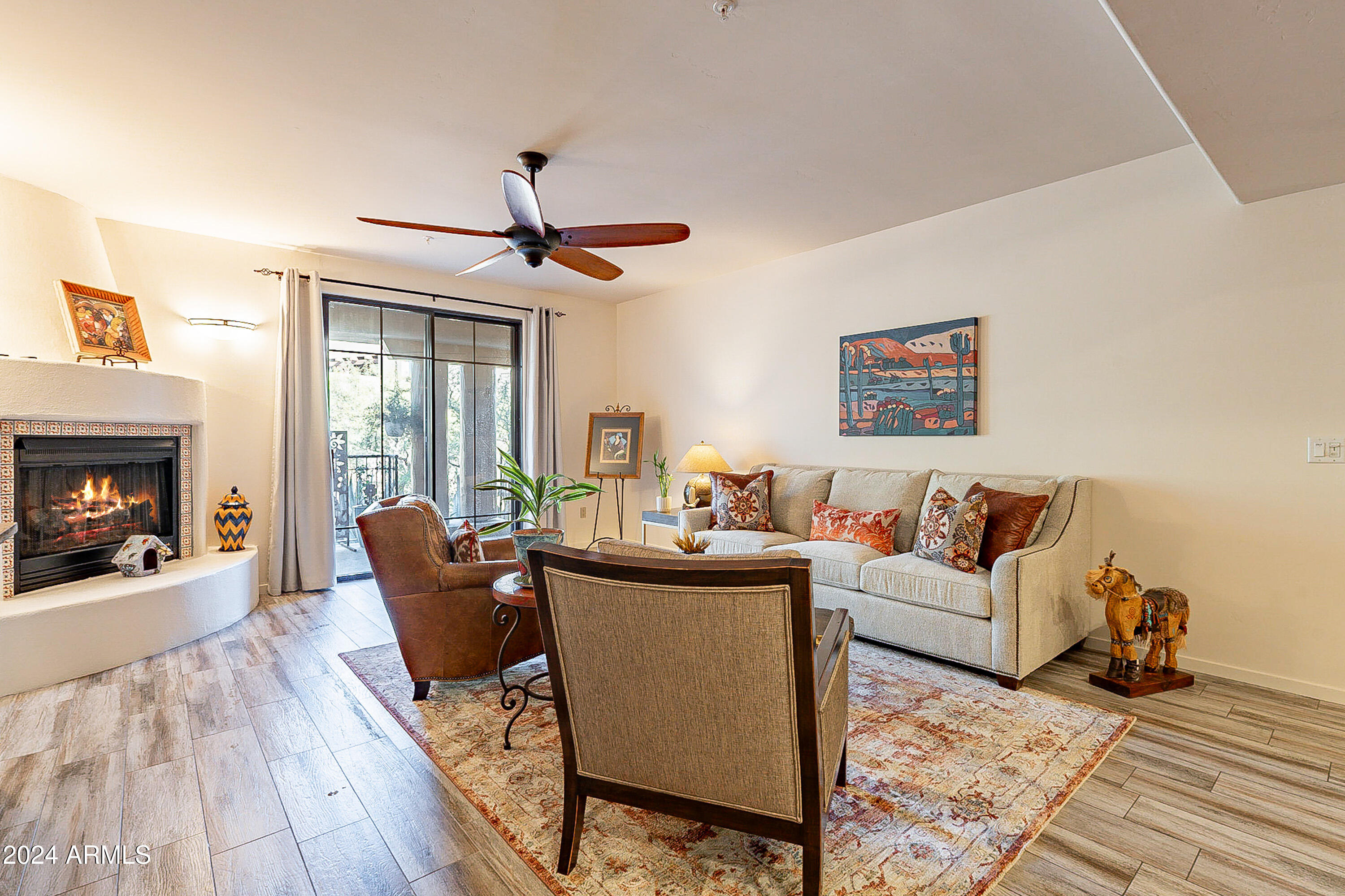 36601 North Mule Train Road, Unit B14 Carefree, AZ 85377 - Photo 5 of 67 Great Room with Beehive Fireplace