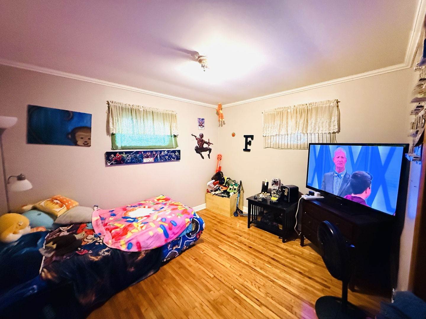 570 1st N Street Wellington, IL 60973 - Photo 8 of 14 a bedroom with furniture and a flat screen tv