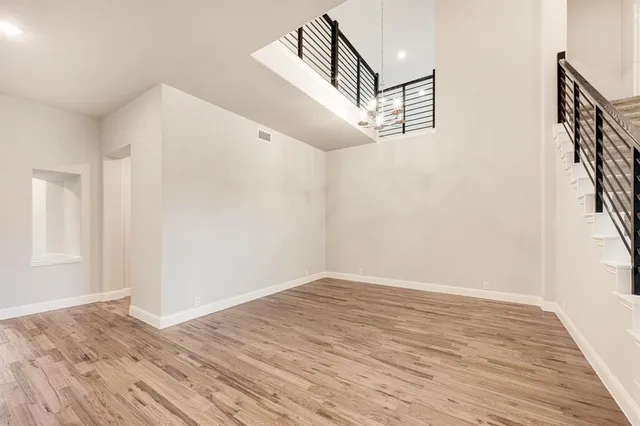 a view of entryway with wooden floor