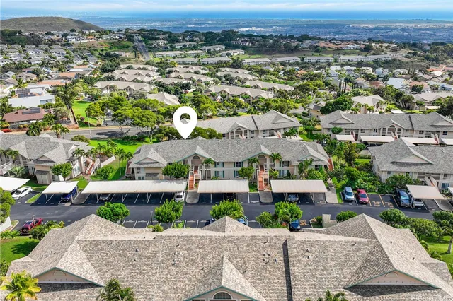 an aerial view of multiple house