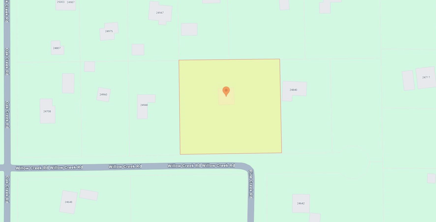 24930 Willow Creek Road Hockley, TX 77447 - Photo 3 of 9 Highlighted boundary is an approximate estimation of the lot. Buyer to complete their own due diligence.