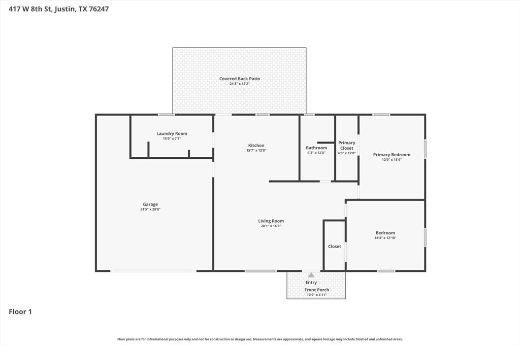 417 West 8th Street Justin, TX 76247 - Photo 40 of 40 a picture of floor plan