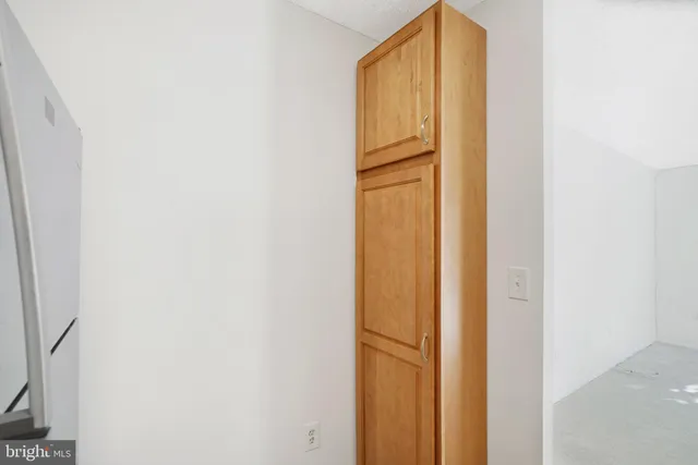 a bathroom with a glass door