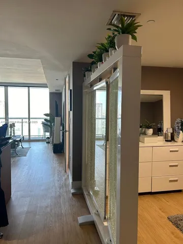 a view of a hallway with a elevator