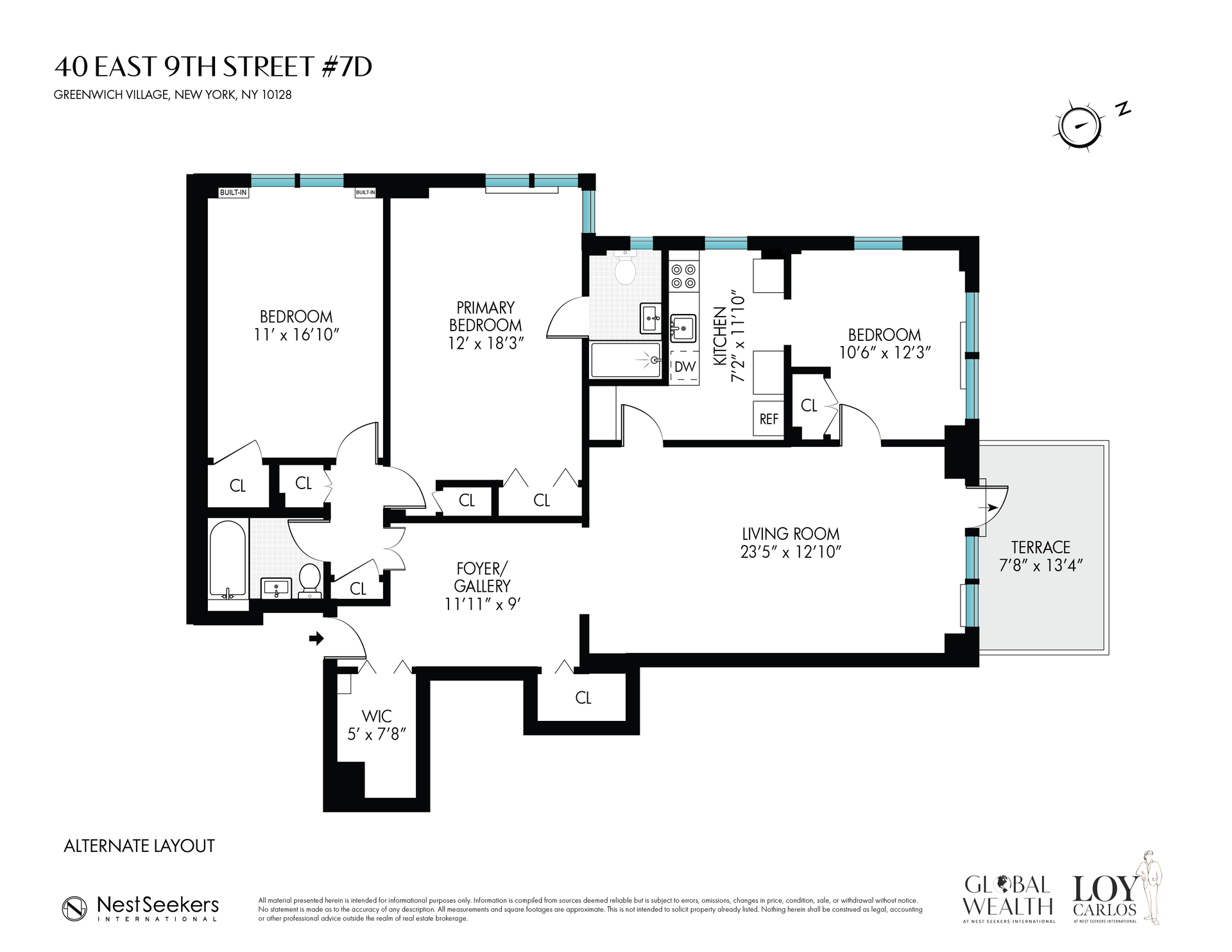 40 East 9th Street, Unit 7D Manhattan, NY 10003 - Photo 14 of 14 a picture of a floor plan