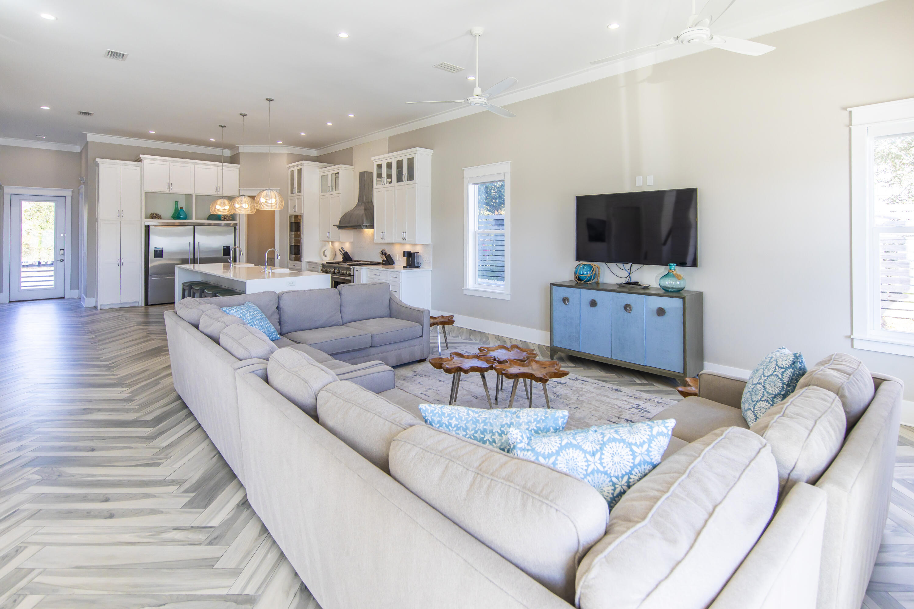8947 East County Highway 30A Inlet Beach, FL 32461 - Photo 14 of 69 a living room with furniture and a flat screen tv