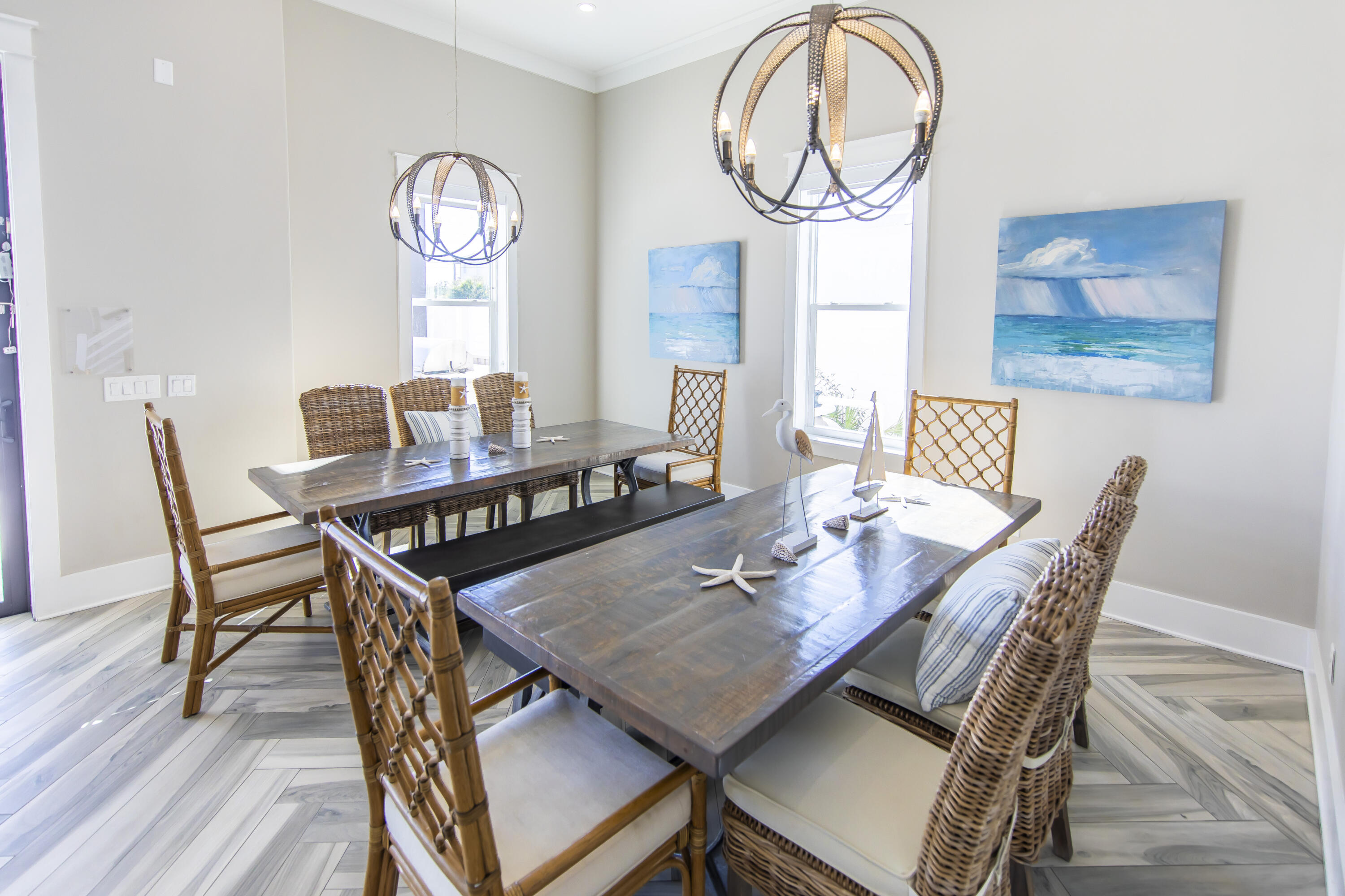 8947 East County Highway 30A Inlet Beach, FL 32461 - Photo 17 of 69 a view of a dining room with furniture window and wooden floor