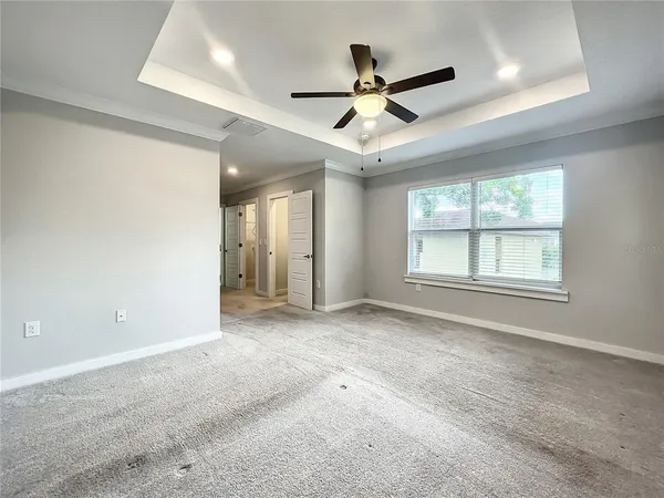 a storage room with wooden floor