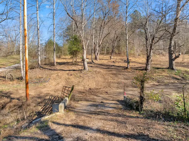 a view of yard covered with snow