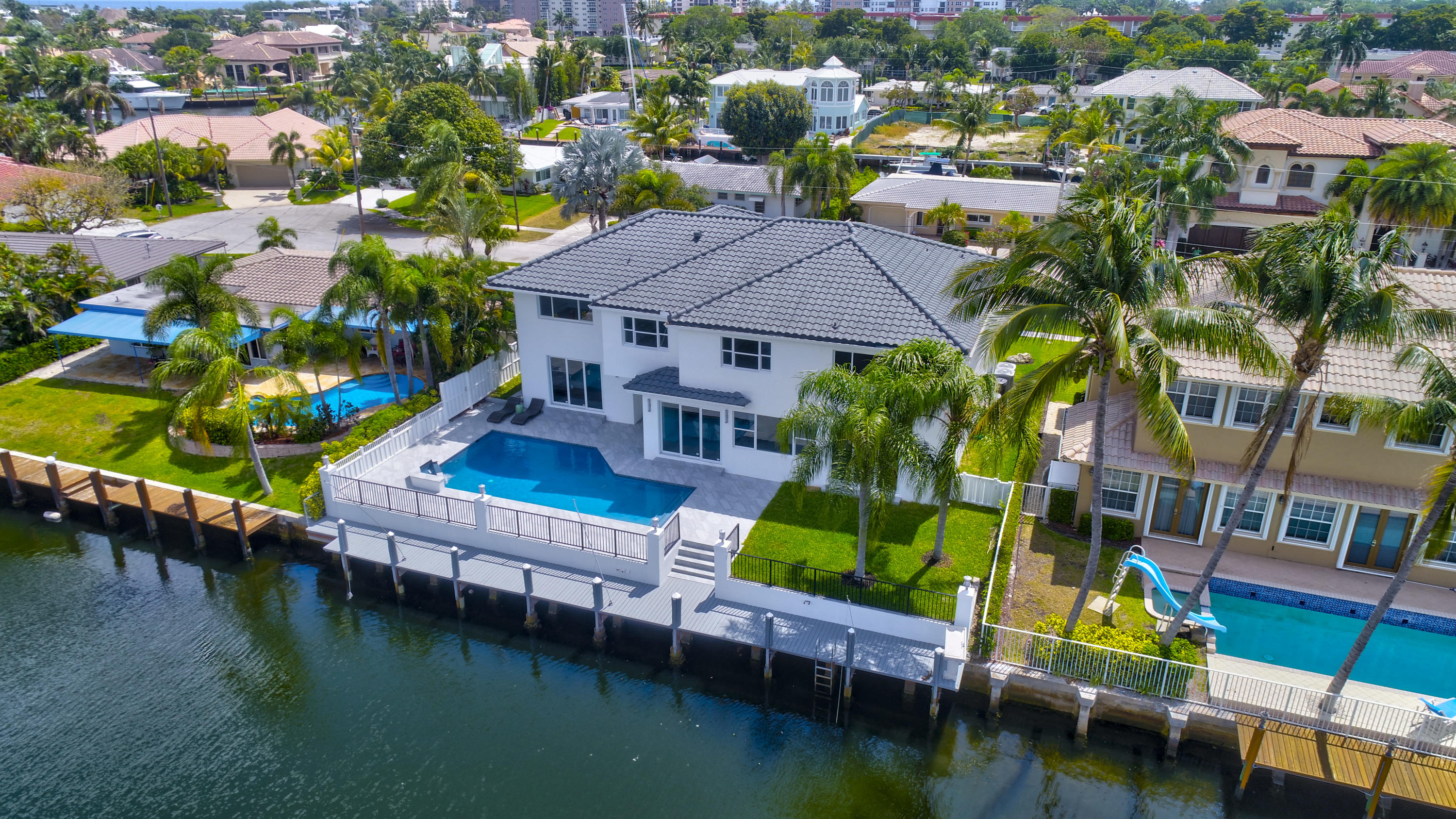 4921 Northeast 28th Avenue Lighthouse Point, FL 33064 - Photo 7 of 106 AERIAL BACKYARD 2