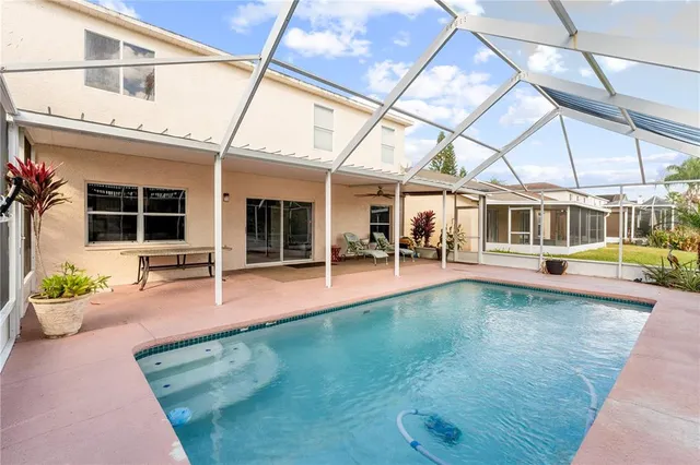 a view of a lake with a yard