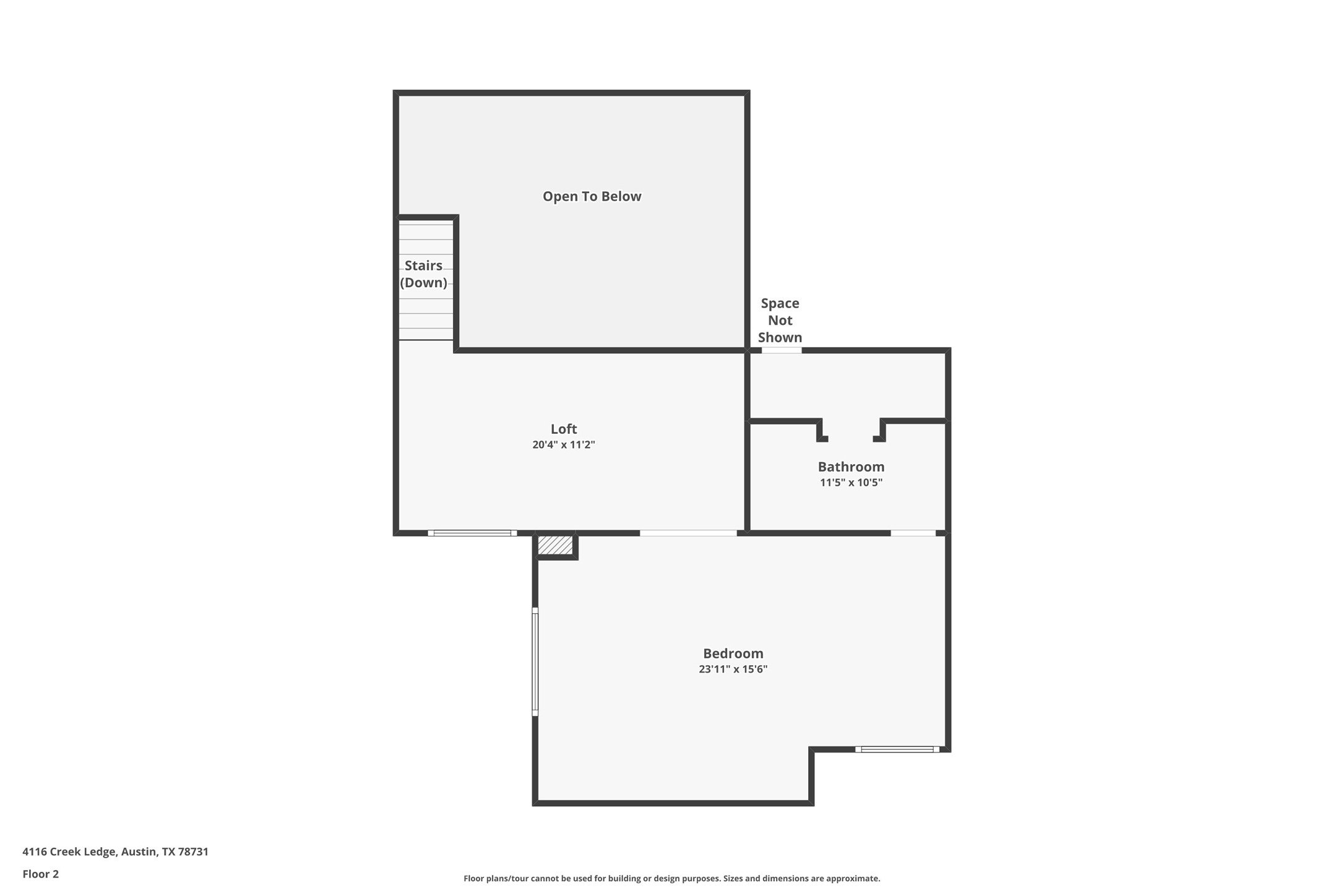 4116 Creek Ledge, Unit 108 Austin, TX 78731 - Photo 34 of 35 Floor Plan - Upstairs