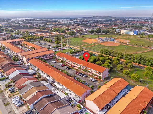 an aerial view of a city