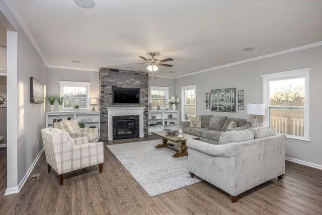 a view of a hallway with interior of house