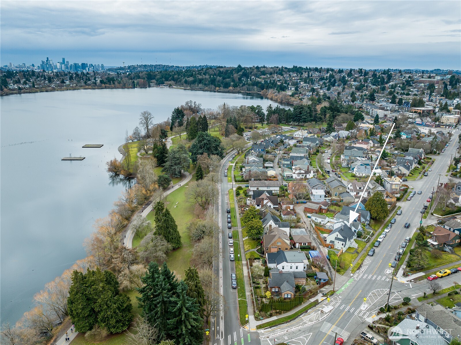 7638 Winona Avenue North, Unit B Seattle, WA 98103 - Photo 6 of 20 a view of a lake with a city