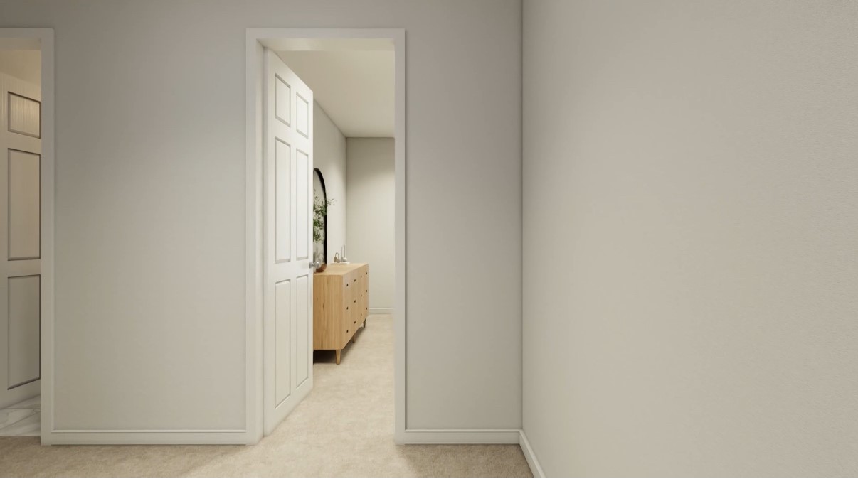 12110 Corsicana Trail, Unit 19B Manor, TX 78653 - Photo 12 of 23 Hallway with baseboards and light colored carpet