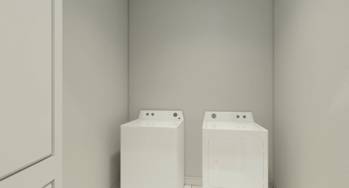 12110 Corsicana Trail, Unit 19B Manor, TX 78653 - Photo 17 of 23 Laundry area featuring washing machine and dryer and tile patterned floors
