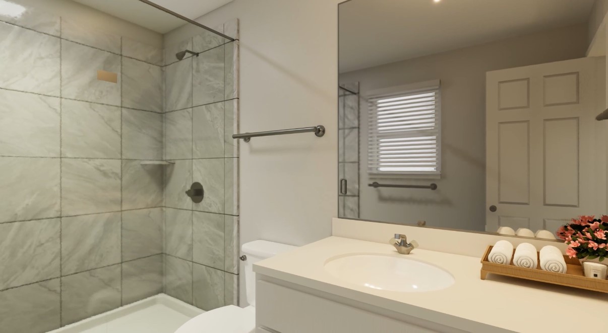 12110 Corsicana Trail, Unit 19B Manor, TX 78653 - Photo 9 of 23 Bathroom featuring vanity and a stall shower