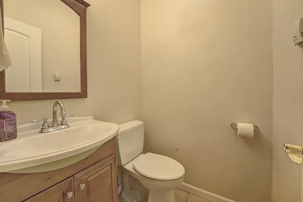 a view of gallery with wooden floor