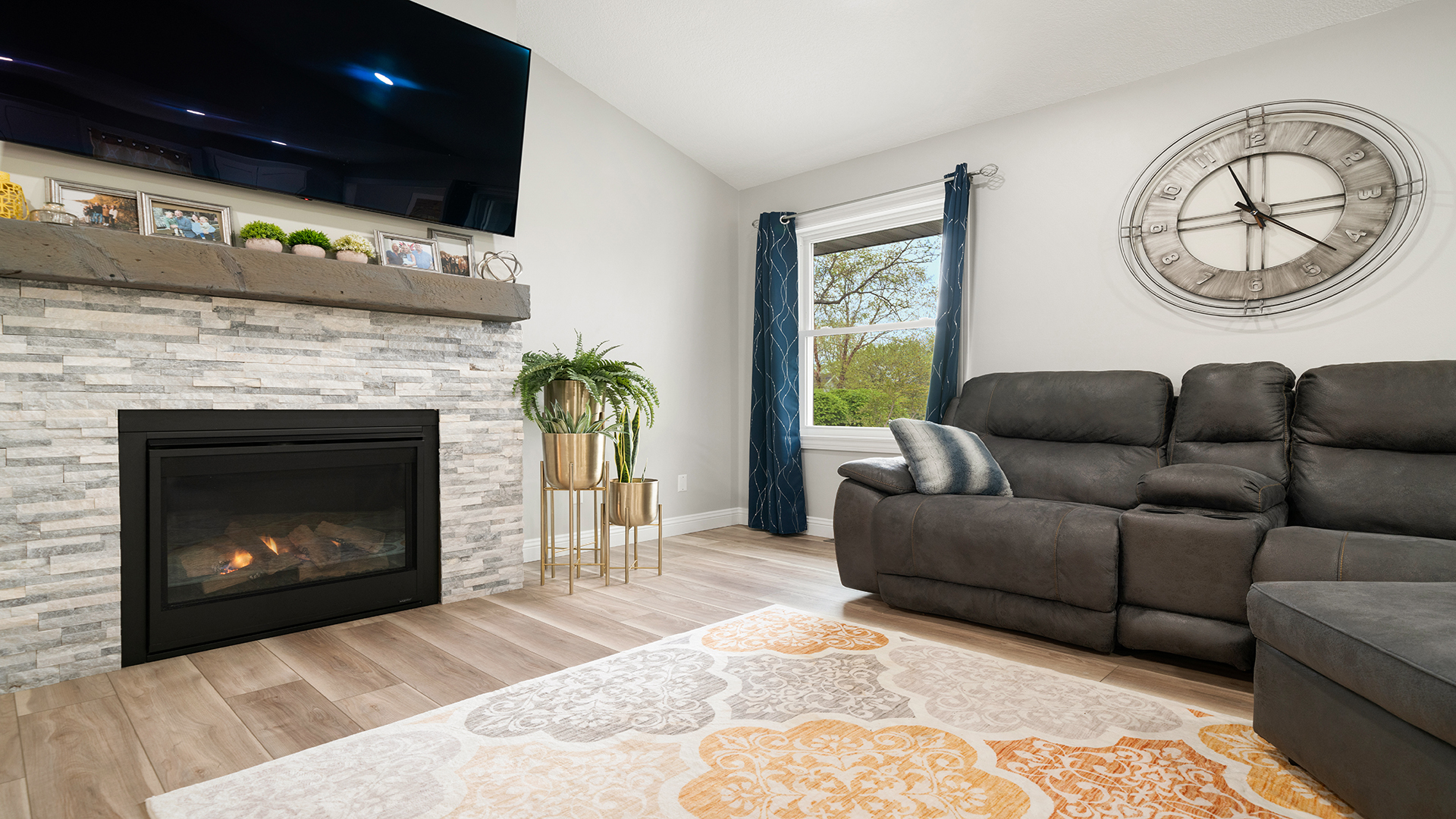401 Deer Chase Dixon, IL 61021 - Photo 9 of 39 a living room with furniture a fireplace and a large window