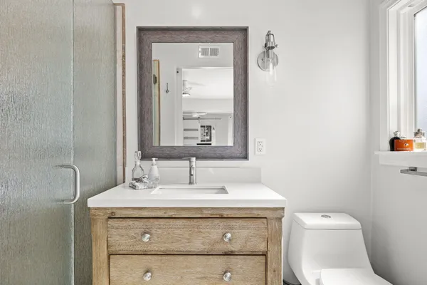 a bathroom with a shower