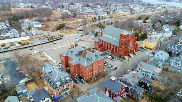 an aerial view of a city