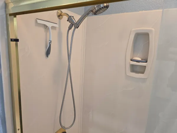 a bathroom with a shower