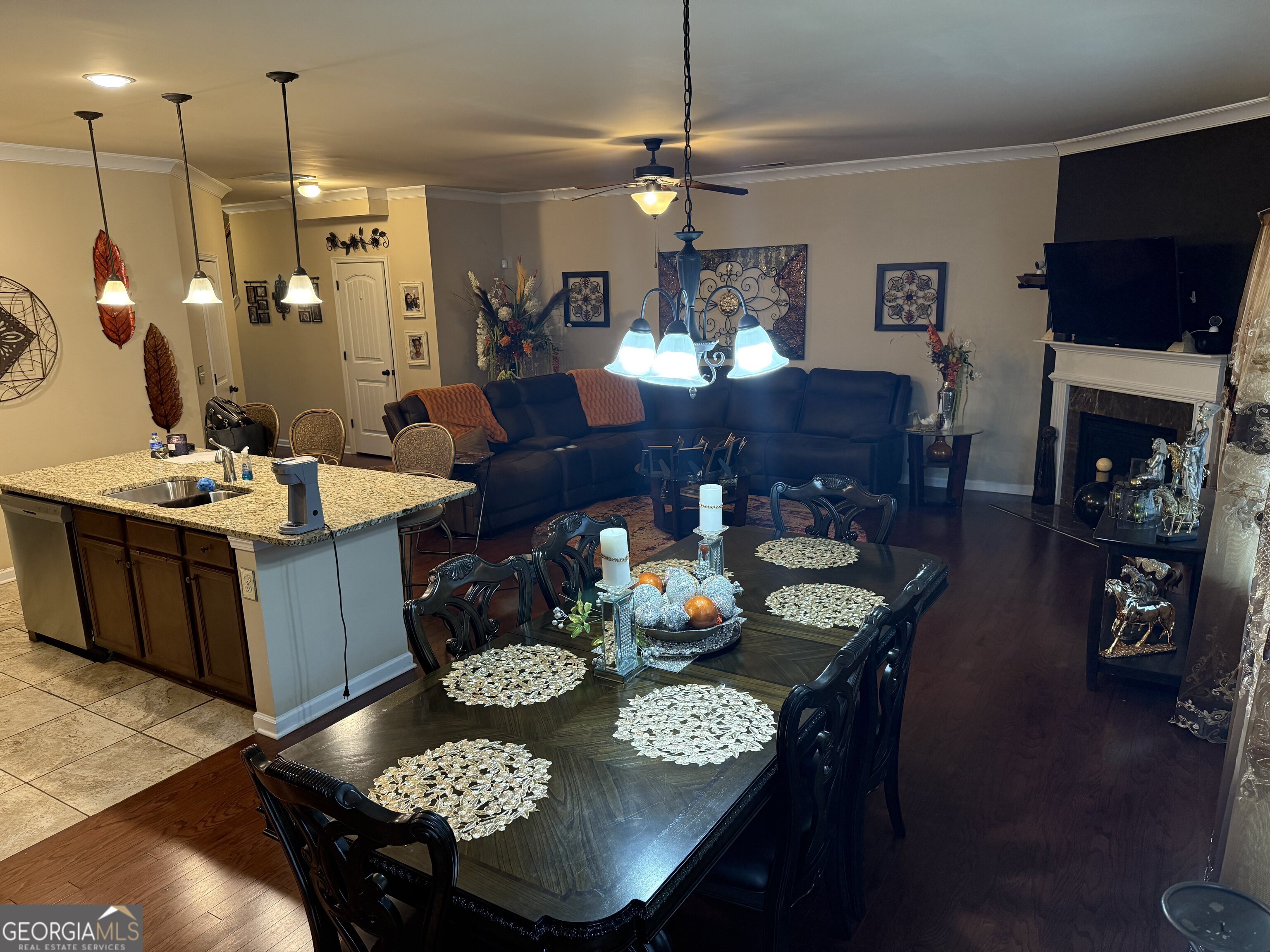 4815 Longview Run Decatur, GA 30035 - Photo 5 of 25 a very nice looking dining room with furniture a chandelier and wooden floor