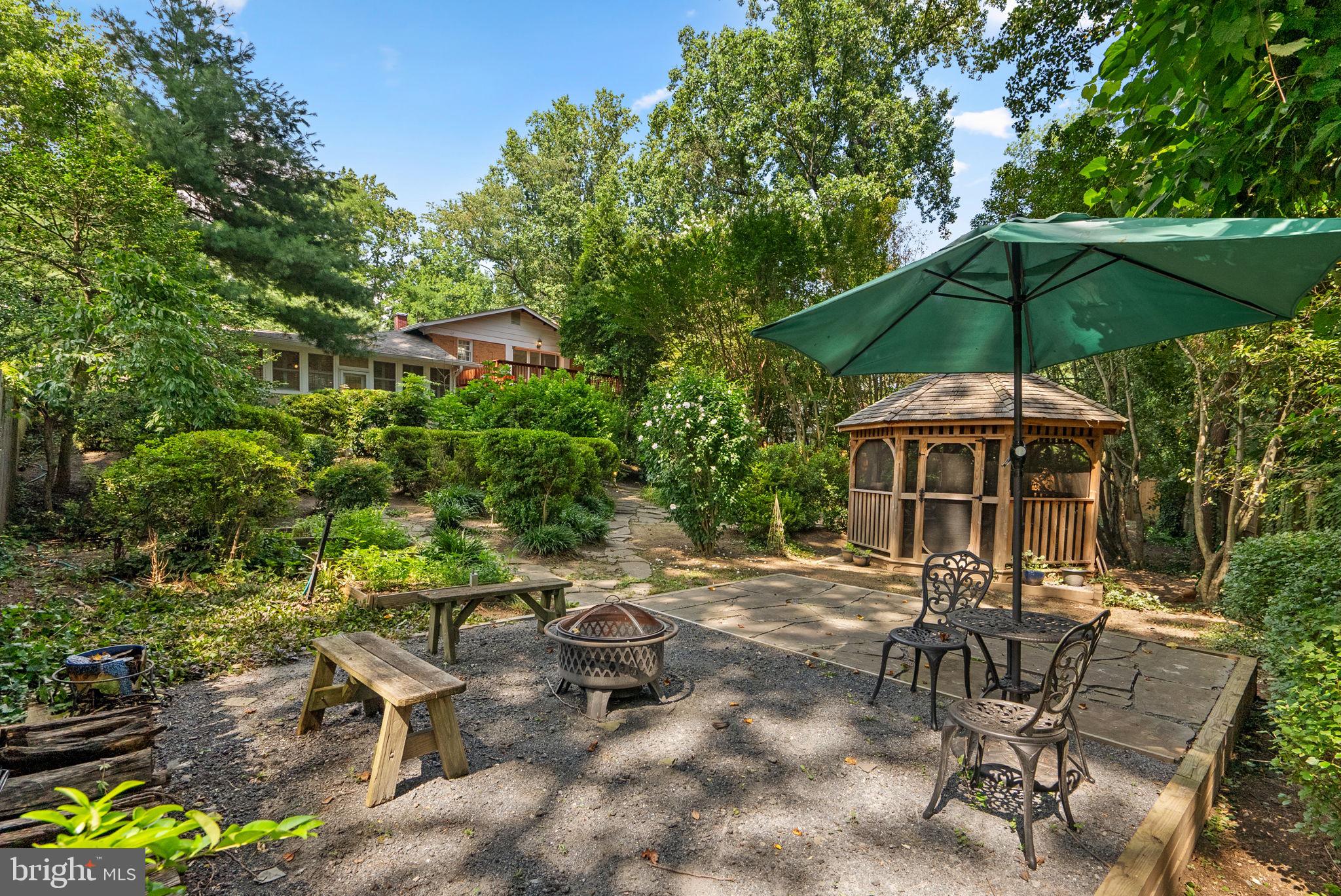200 Eldrid Drive Silver Spring, MD 20904 - Photo 41 of 44 a view of patio with chairs and table under an umbrella