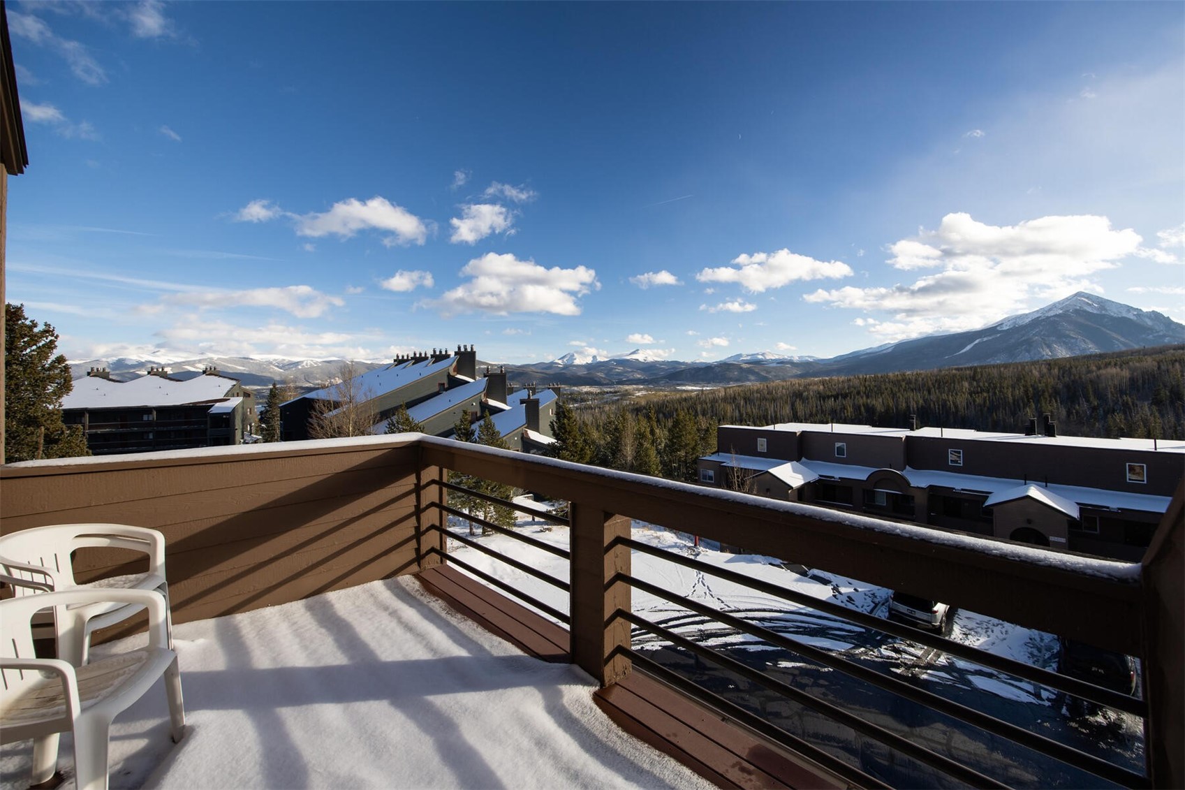 95600 Ryan Gulch Road, Unit 631 Silverthorne, CO 80498 - Photo 5 of 44 a view of city from a balcony