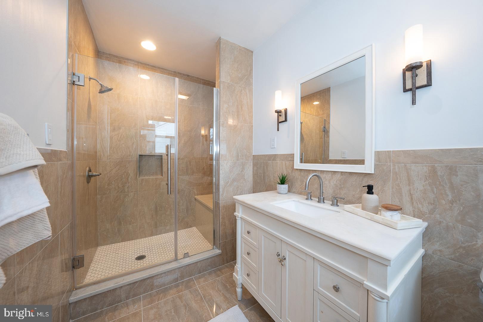 115 David Road Bala Cynwyd, PA 19004 - Photo 40 of 56 Beautiful Primary Bath w/ walk-in shower.