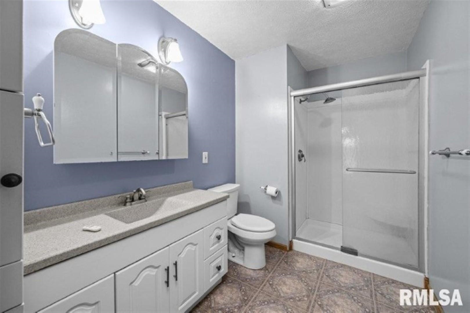 304 7th Street Hampton, IL 61256 - Photo 14 of 35 a bathroom with a double vanity sink toilet and shower