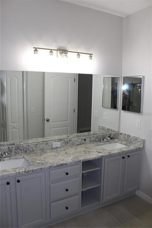 12503 Sparkleberry Road Tampa, FL 33626 - Photo 8 of 8 a bathroom with a granite countertop sink and a mirror