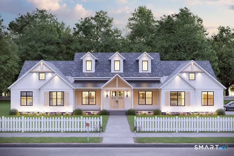 a front view of a house