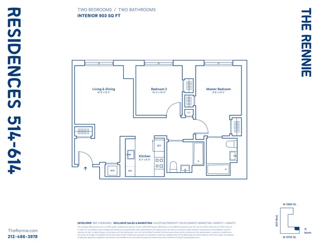 $895,000 | 2351 Adam Clayton Powell Jr Boulevard, Unit 614 | Central Harlem