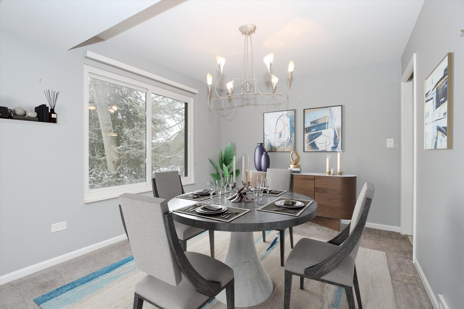 299 Mallard Point, Unit D Lake Barrington, IL 60010 - Photo 3 of 30 a view of a dining room with furniture window and outside view