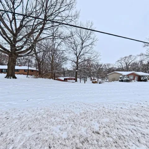 a view of a room with windows