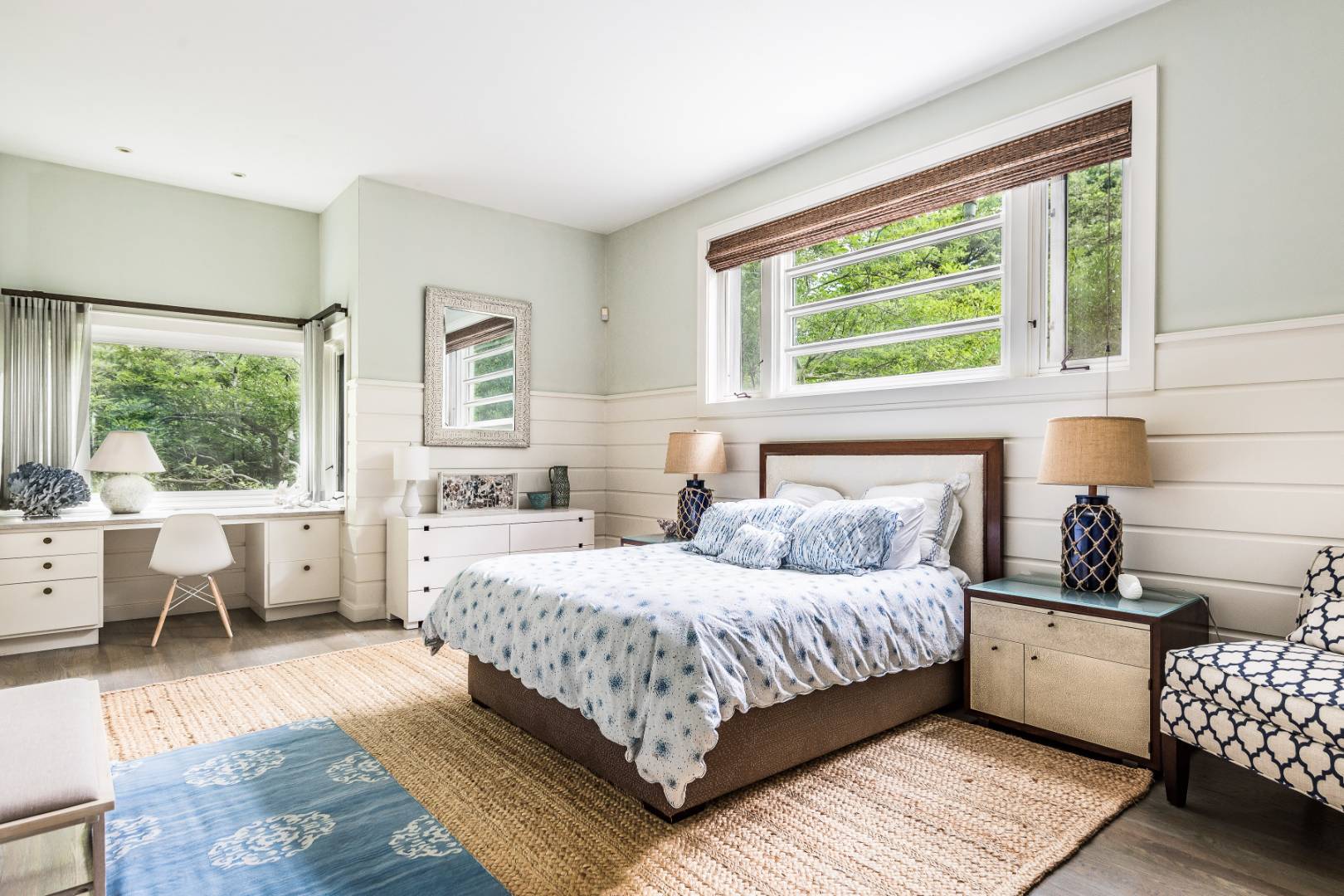 34 La Forest Lane East Hampton, NY 11937 - Photo 13 of 19 a bedroom with a large bed and windows