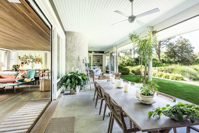 a outdoor space with furniture