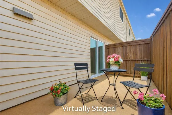a outdoor space with furniture