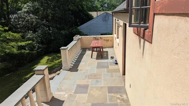 a view of outdoor space with seating area