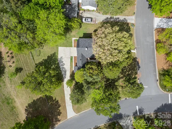 an aerial view of a house