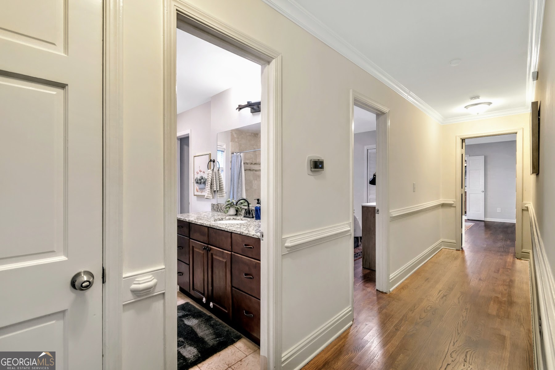 1897 Mt Vernon Road Dunwoody, GA 30338 - Photo 15 of 40 a view of hallway with wooden floor
