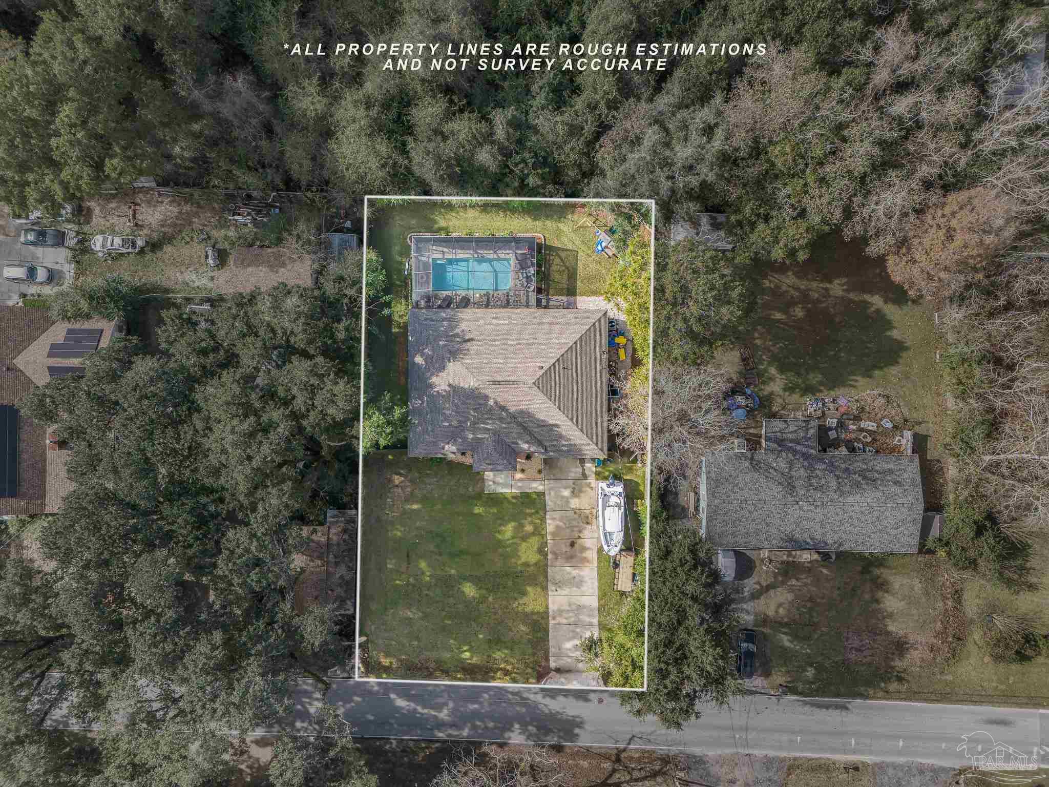 6245 Muldoon Road Pensacola, FL 32526 - Photo 41 of 44 an aerial view of a house with a yard