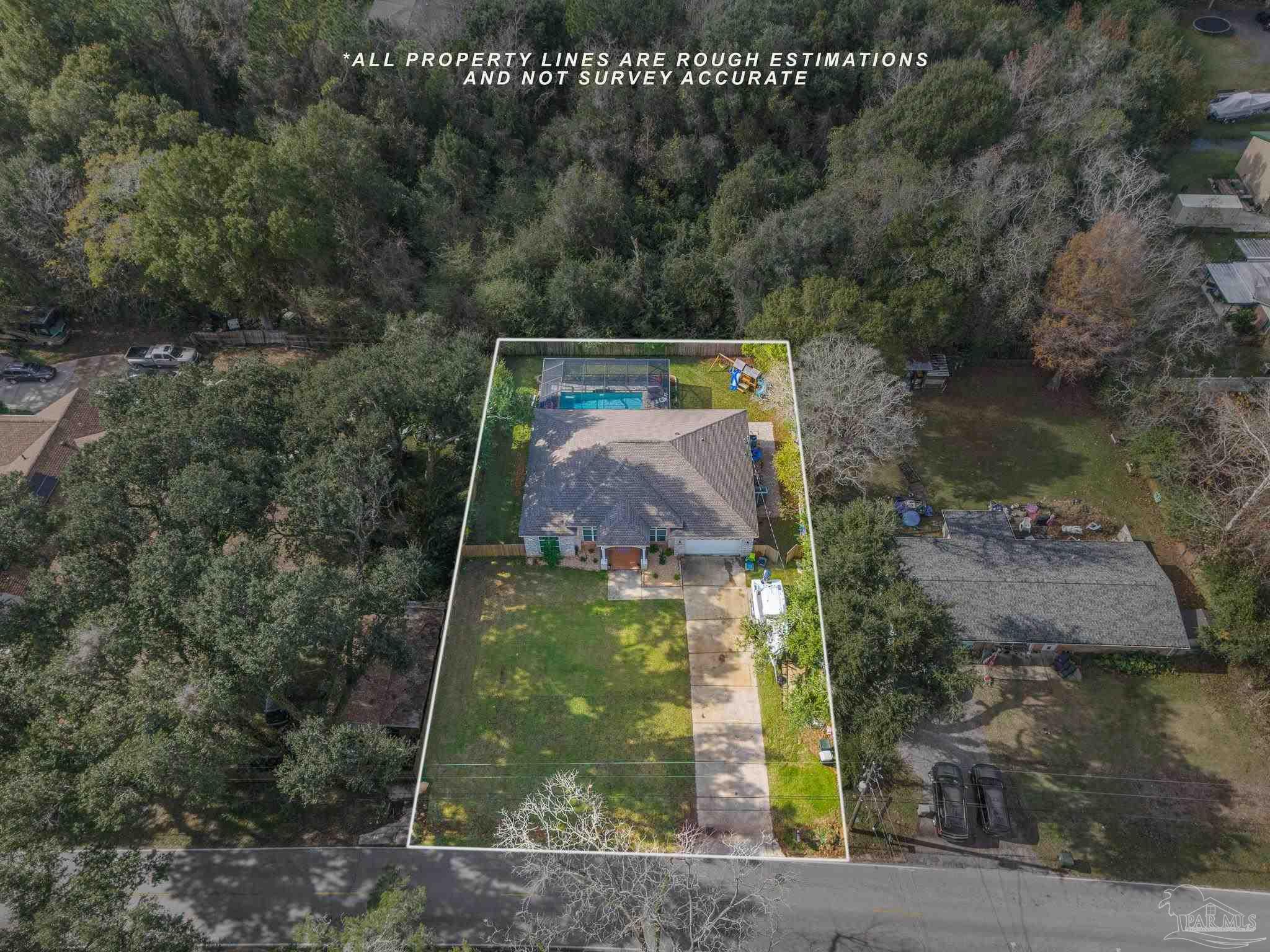 6245 Muldoon Road Pensacola, FL 32526 - Photo 42 of 44 an aerial view of a house with a yard
