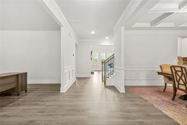 a view of livingroom with furniture and wooden floor