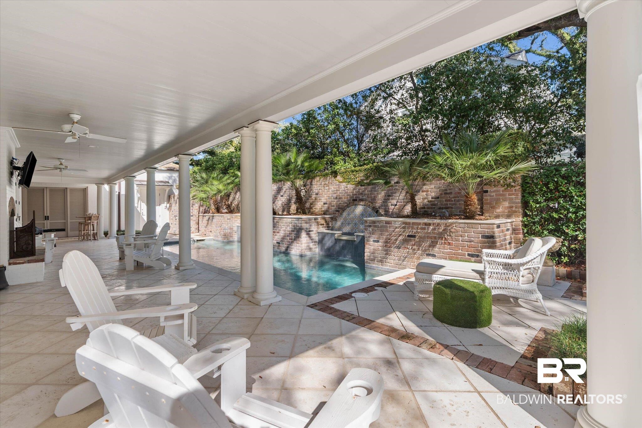 2256 De Leon Avenue Mobile, AL 36607 - Photo 40 of 61 Covered side porch overlooking gunite swimming pool