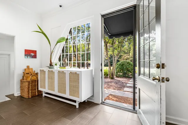 a view of an entryway with a front door