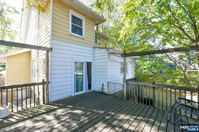 a view of a wooden deck