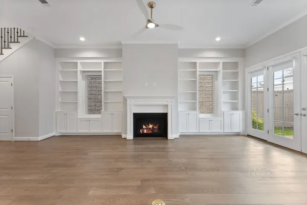 a view of livingroom with furniture window and fireplace